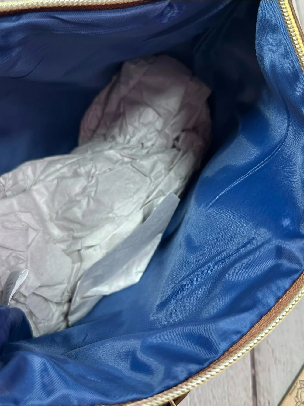 NWT True Religion Blue denim cosmetic Toiletry pouch travel makeup bag boho